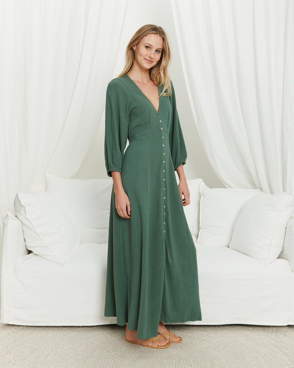 Nova Linen Blend Maxi Dress - @Saucy Ladies