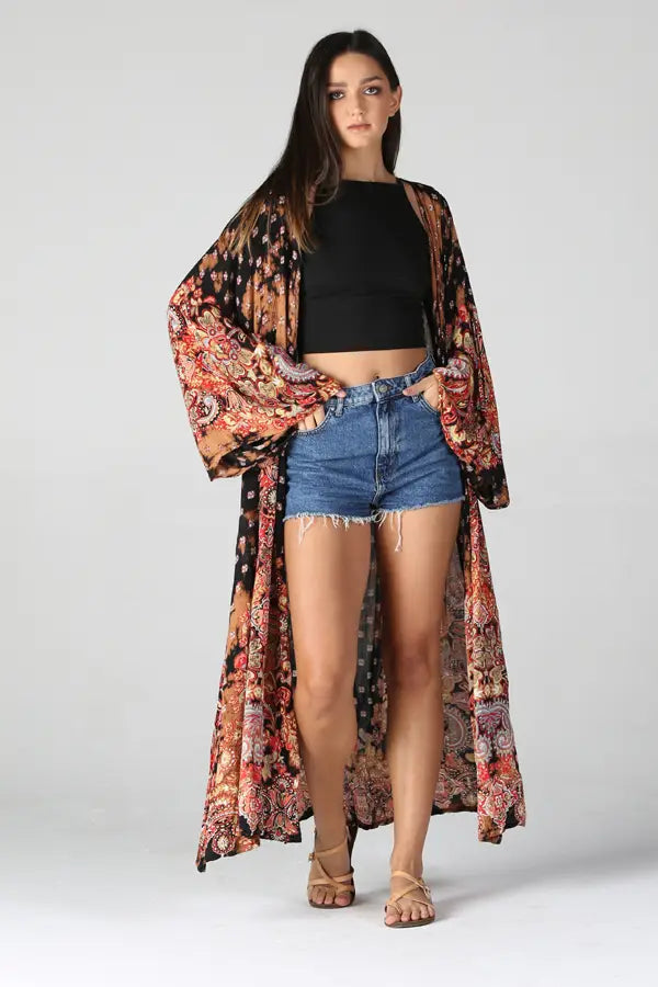 Katya Boho Maxi Kimono Duster