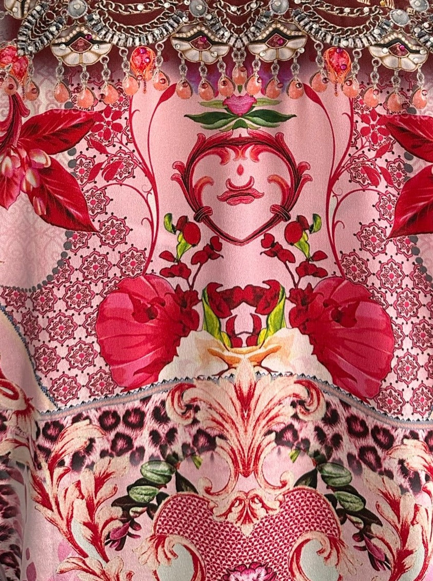 Pink Oasis Collection Medium Length Kimono