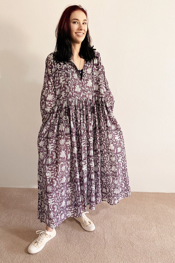 Aaliyah Block Printed Cotton Maxi Dress - @Saucy Ladies