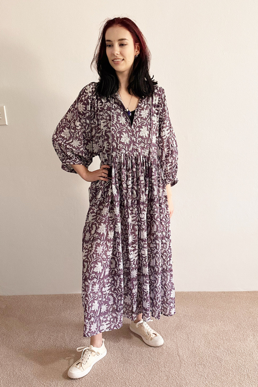 Aaliyah Block Printed Cotton Maxi Dress - @Saucy Ladies