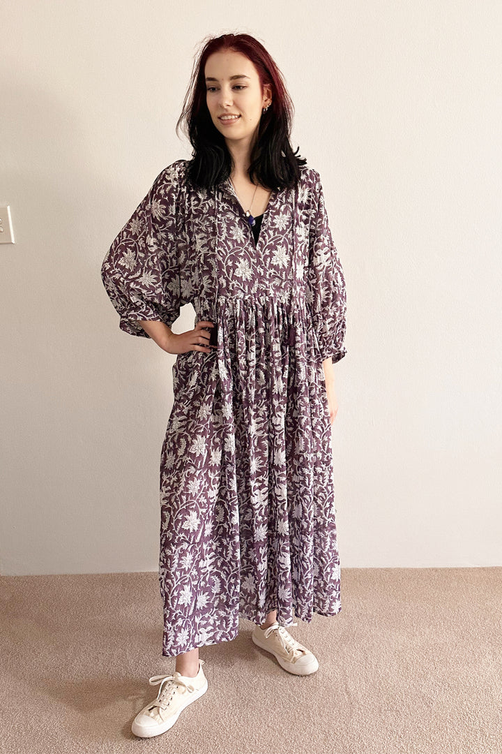 Aaliyah Block Printed Cotton Maxi Dress - @Saucy Ladies
