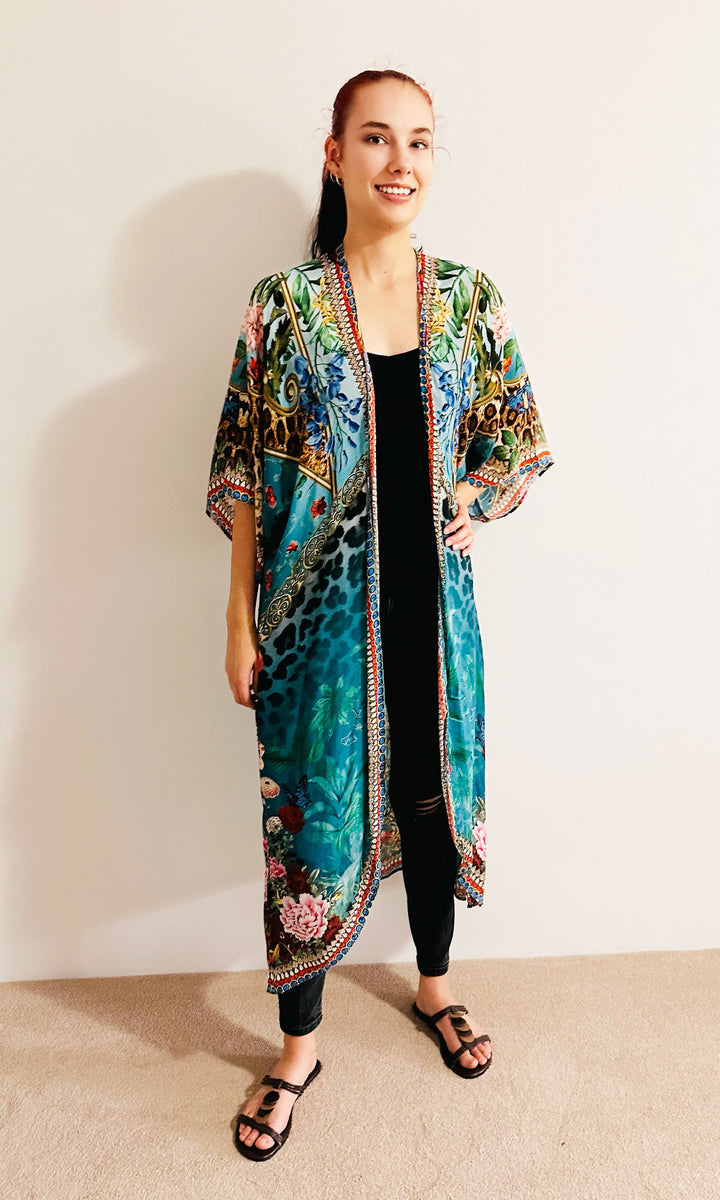 Serenity Medium Length Embellished Kimono