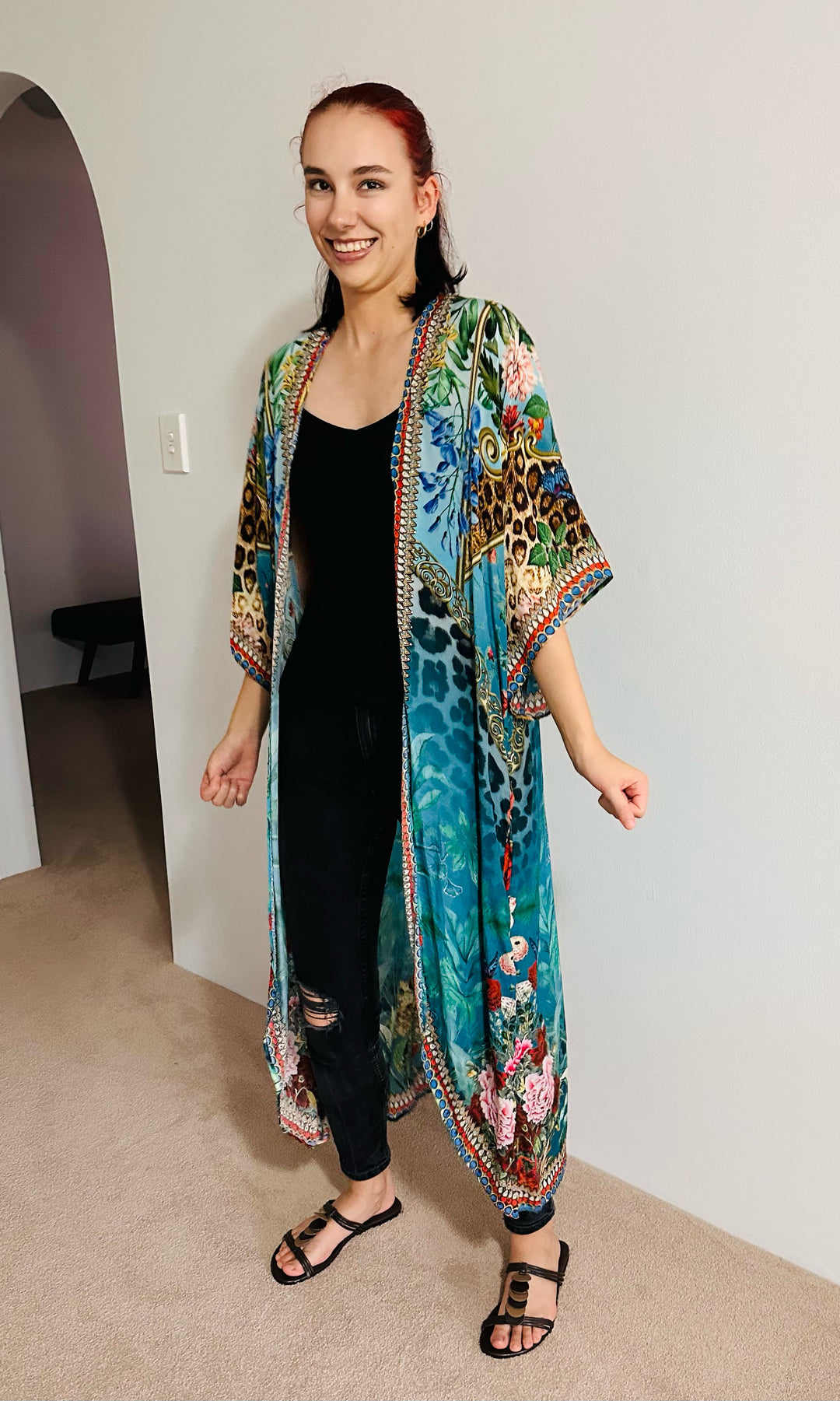 Serenity Medium Length Embellished Kimono