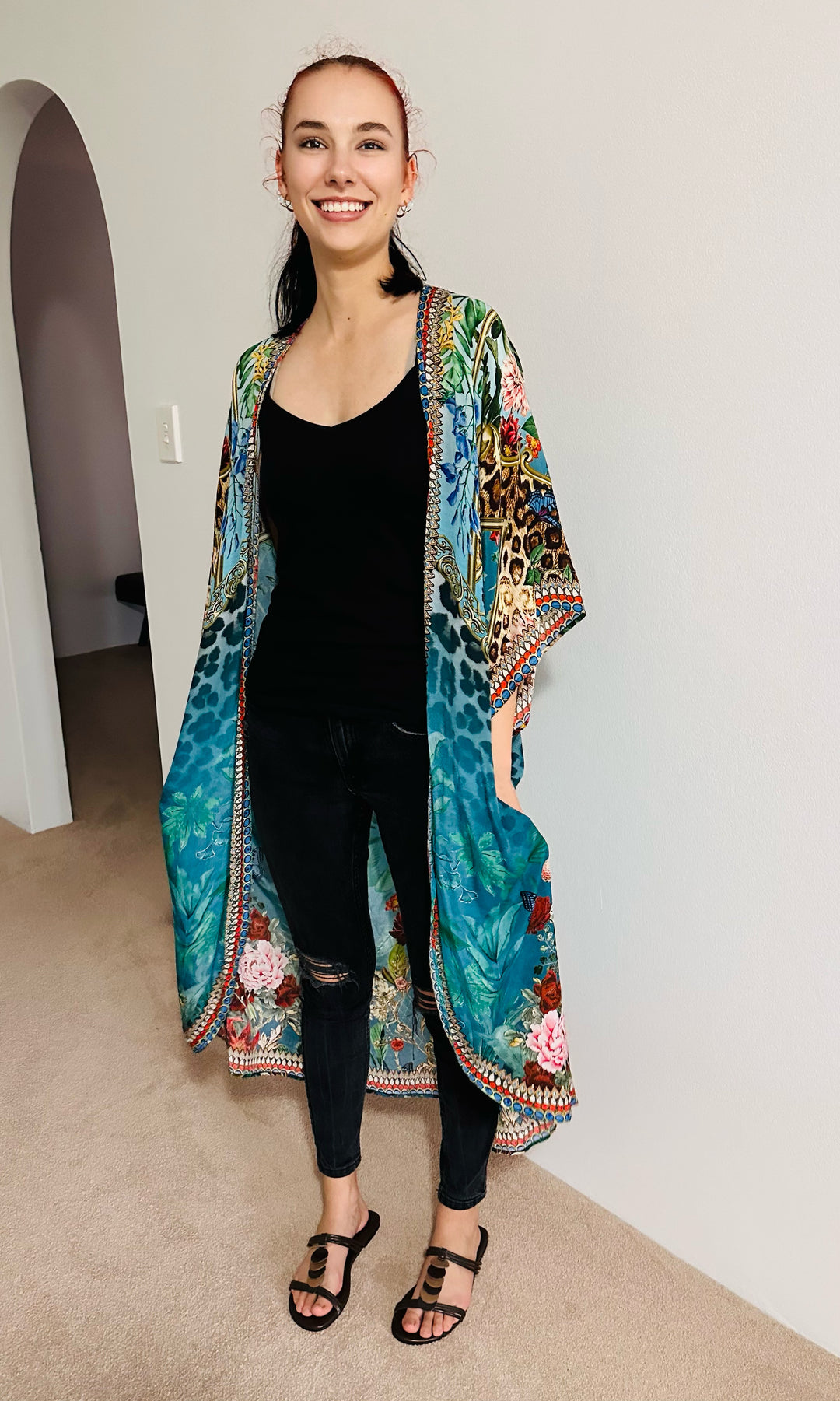 Serenity Medium Length Embellished Kimono