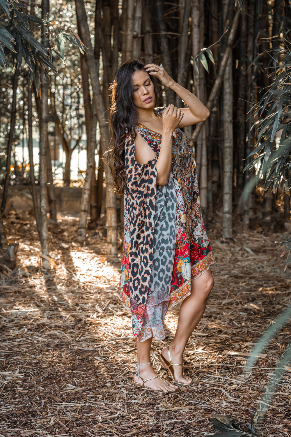 Aphrodite Cold Shoulder Short Kaftan - Animal Instinct - @Saucy Ladies