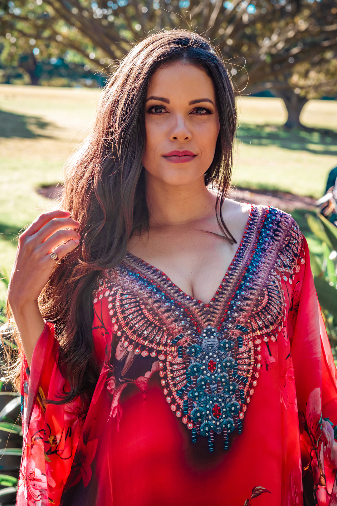 Aphrodite Cold Shoulder Short Kaftan - Enchanted Rose - @Saucy Ladies