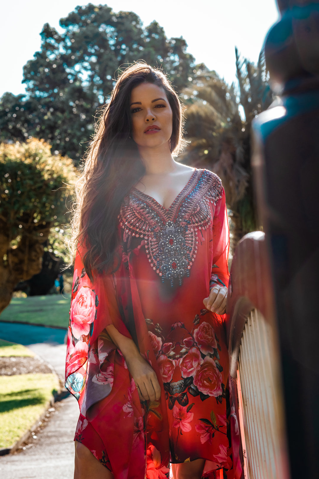 Aphrodite Cold Shoulder Short Kaftan - Enchanted Rose - @Saucy Ladies