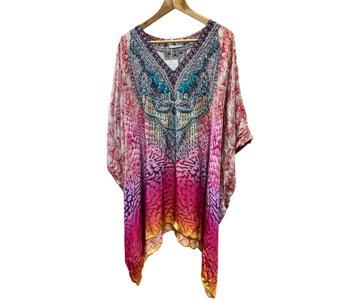 Desert Rose V-Neck Short Kaftan Dress - @Saucy Ladies