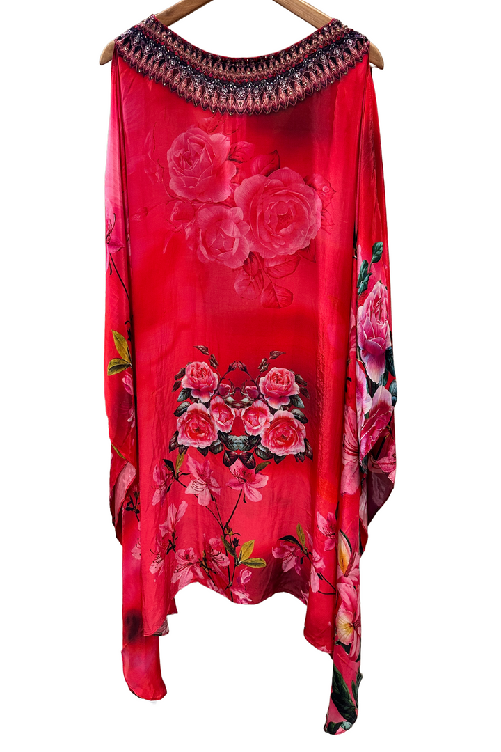 Aphrodite Cold Shoulder Short Kaftan - Enchanted Rose - @Saucy Ladies