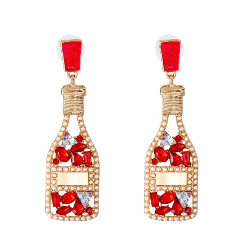 Rosé Red Champagne Earrings - @Saucy Ladies