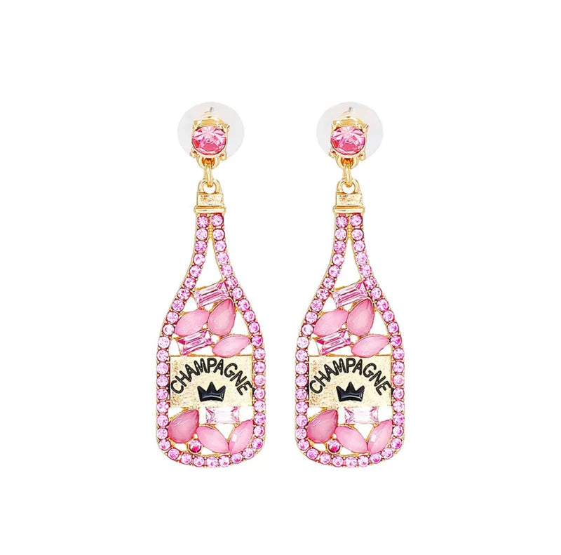 Sparkling Champagne Light Pink Earrings - @Saucy Ladies