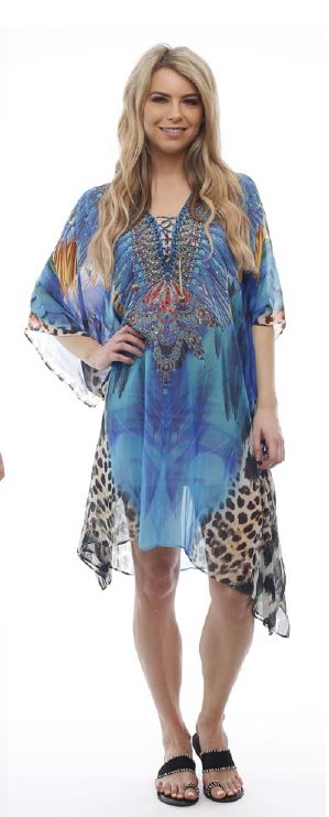 Macaw Short Lace Up Kaftan - @Saucy Ladies