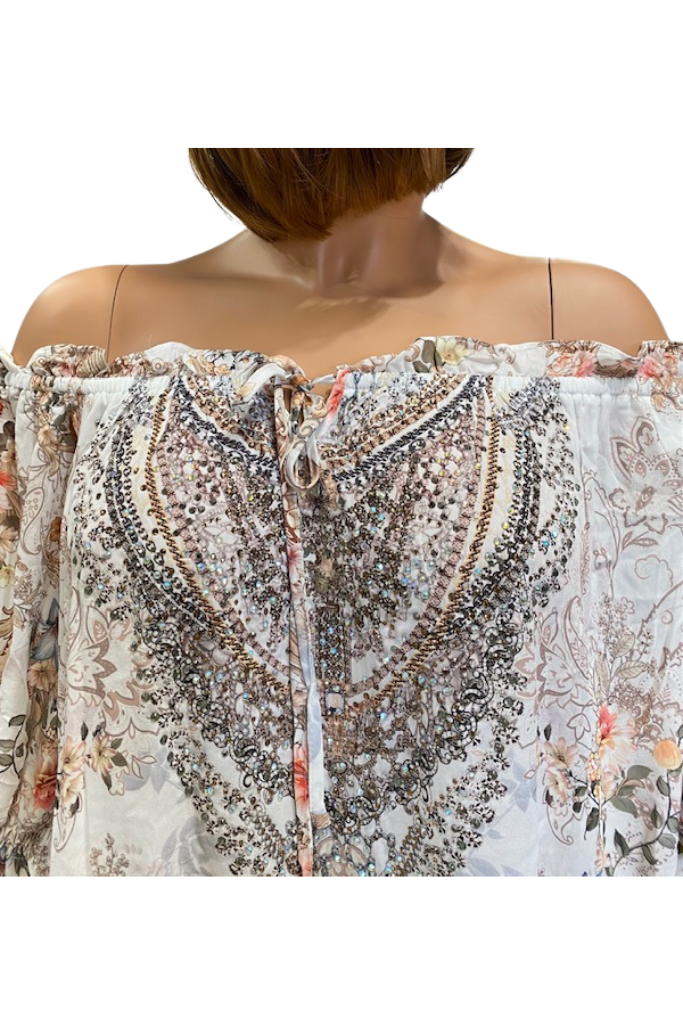 Embellished Off Shoulder Top - Gems by Lorraine Designs - @Saucy Ladies