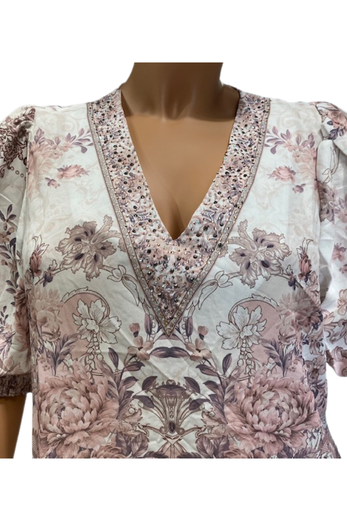 Embellished V-neck Top - Gems by Lorraine Designs - @Saucy Ladies