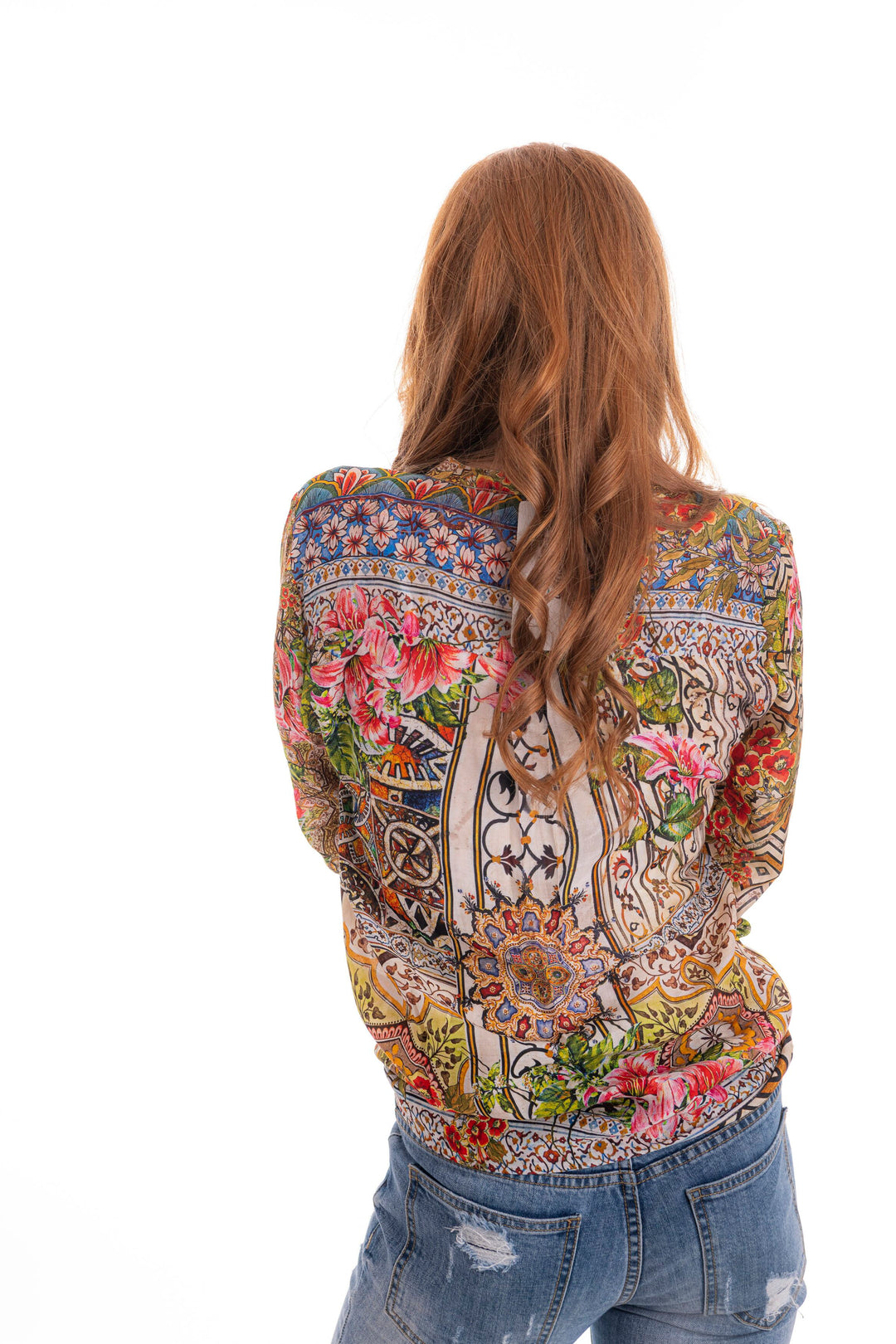 Floral Window Silk Blend Shirt - @Saucy Ladies